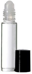 144 Empty 1/3 Oz. Roll-on Refillable Glass Perfume Bottles Include Rollers & Black Caps.