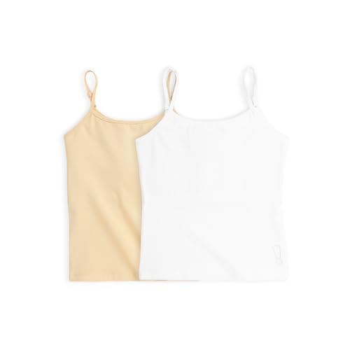 Image of YouGotPlanB Cotton Padded Camisole | Pack of 2 | Ages 8-16 Years | Built-in Light Padding | Full Coverage | Ideal for School