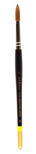 Jack Richeson 9000 Series Synthetic Short Handle Watercolor Round Brush, Size 12
