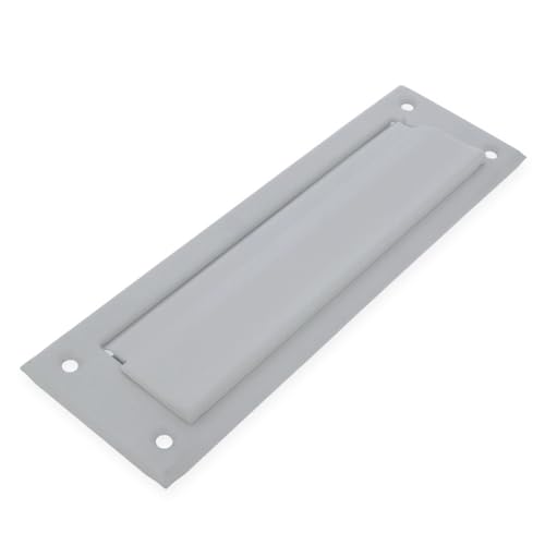 Amig - Bocacartas buzón INOX Plateado Mod. 1 - Solapa para Paredes o Puertas - Recogecartas con Tapa de Acero Inoxidable - 254 x 78 mm - Medida Boca: 198 x 48 mm - Color Plateado - Ranura para Cartas