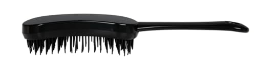 DESSATA Neuheit! Entwirrende Anti-Tangle Knotenlösende Haarbürste HANDY mit GRIFF. Farbe Schwarz