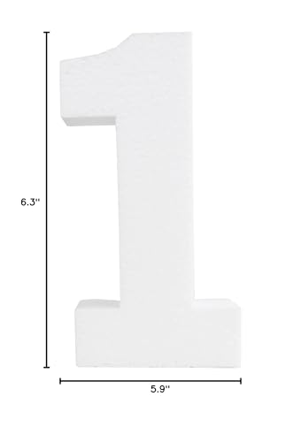 LACrafts Foam Numbers - 12 Inches - White (Number - 1) - Thumbnail 2