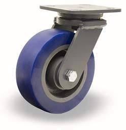 Hamilton Champion Swivel Caster Part# S-CH-63EGB 6" x 3" Ergo-Glide XT 1" Thick Polyurethane (85A) on Cast Iron Wheel with 3/4" Sealed Precision Ball Bearings - 2,400 lbs Capacity - USA Made