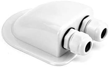 QWORK 2 Pcs IP68 Solar Cable Entry Gland Waterproof ABS Solar Double Cable Entry Dual Cable Entry Housing for Solar Panels of RV, Caravan and Marine, White