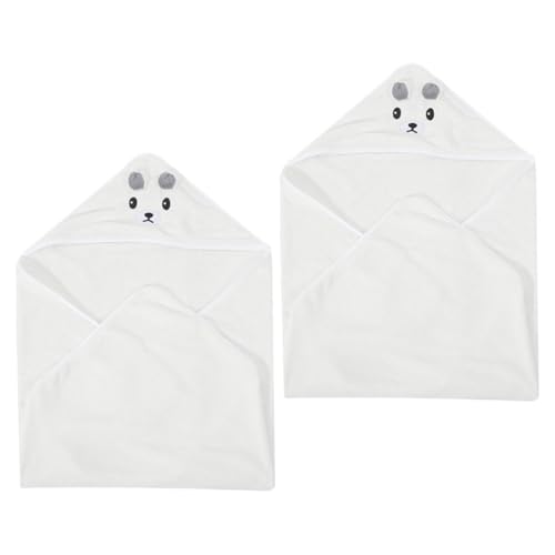 BIUDECO Toallas de Baño para Ñiño con Capucha 2 Piezas de Forro Coral Súper Absorbentes y Suaves para Envolver Después del Baño, Ideales para Piscina y Playa