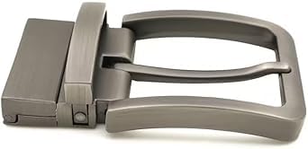 Clockjuan 1 Pc Matte Gray Alloy Clamp Belt Buckle Replacement, Hebillas Para Cinturones Dehombre, Reversible Belt Buckle for Men Accessories