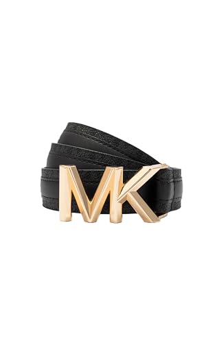 Michael Kors Womens 1.1 Inch Logo Leather Belt, Stylish Accessory for Everyday, Adjustable Fit