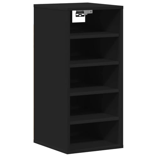 Muebles zapateros ahorra espacio de madera kit de dos módulos negros apilables 5