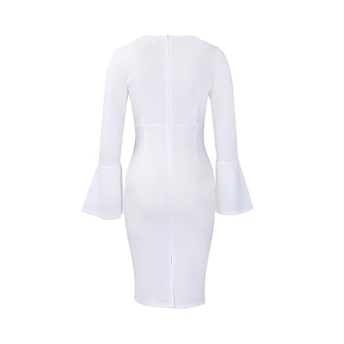 Useagrey Women's Elegant Crew Neck Business Dress Wear to Work Long Sleeve Bodycon Business Cocktail Dresses2