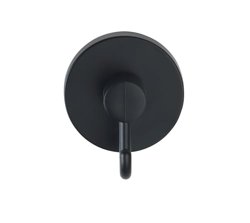 WENKO Vacuum-Loc® Haken Schwarz, 2er Set Handtuchhalter, Haken für Handtücher und Accessoires, Befestigen ohne bohren mit Vakuum, Kunststoff schwarz lackiert, Loft-Style, je 6 x 6,7 x 5 cm