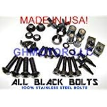 2008 2009 2010 2011 2012 Ninja Ex250 250R Complete Black Fairings Bolts Screws Fasteners Kit Set Made in USA