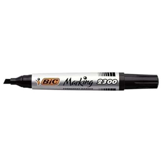 BIC 2300 Marqueur Permanent à Pointe Moyenne Biseautée - Noir, 1 Marqueur