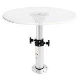 LIKARVA Adjustable Table Pedestal Stand 16.9-28.7 Inch Aluminum Table Base for RV Marine Boat, Workrooms, Galley Or Pilot House (Stepped Adjustment)