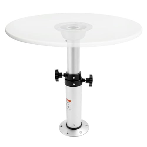 LIKARVA Adjustable Table Pedestal Stand 16.9-28.7 Inch Aluminum Table Base for RV Marine Boat, Workrooms, Galley Or Pilot House (Stepped Adjustment)