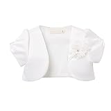 Libaobaoyo Girls Short Sleeve Bolero Shrug Satin Open Front Cardigan Shawl Princess Evening Dress Ca