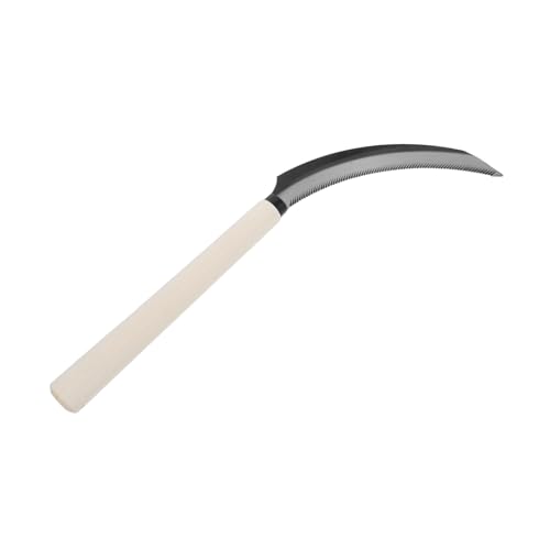 KONTONTY Hoz De Arroz con Mango De Madera y Dientes Dentados Herramienta Pequeña para Deshierbe Manual Jardín para Césped y Cosechar Hortalizas