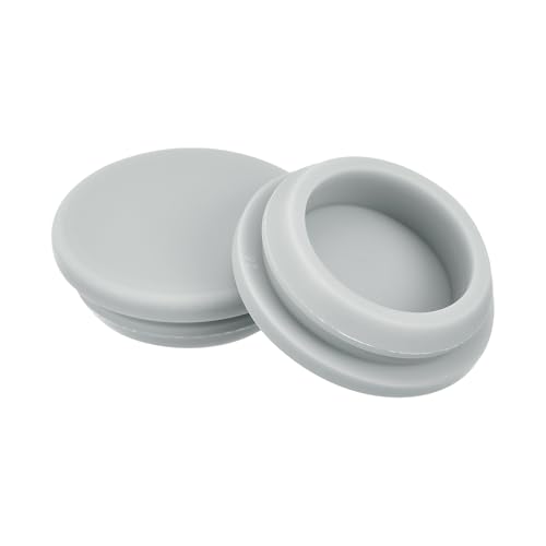 Image of MECCANIXITY 10pcs Silicone Snap in Locking Hole Plugs,26mm /1 Inch Mounting Diameter Narrow Groove Width 2.5mm Panel Seal Cover Round for Kitchen Bulkheads Waterproof Sealing Plugs Grey