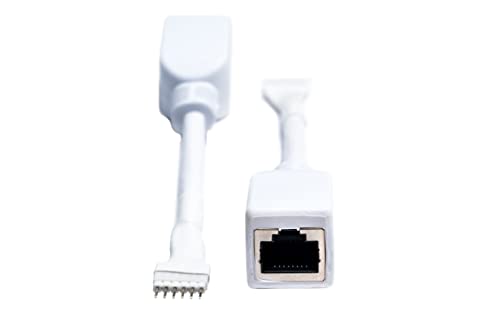 Litcessory Rj45 To 6-Pin Ethernet Cable Adapter For Philips Hue Lightstrip Plus (2 Pack - One Pair, White - Standard 6-Pin V3) #TOP3