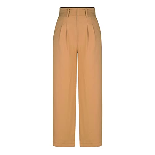 SMIDOW Womens High Waisted Dress Pants Business Work Office Wide Leg Palazzo Pant Regular Fit Trousers3