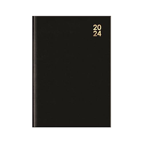 2024 Premium A5 Diary Day Per Page Hard Cover Black Desk Home Office Planner