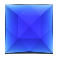 Stained Glass Jewels - 50mm Square Faceted - Dk Blue by Stallings Stained Glass