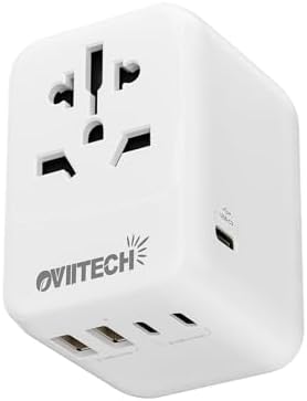 Oviitech 28W Universal Travel Adapter,Power Adapter with 5 USB Po...