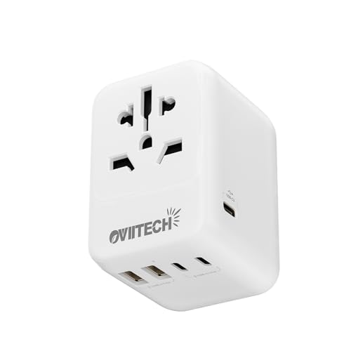 Oviitech 28W Universal Travel Adapter,Power Adapter with 5 USB Po...