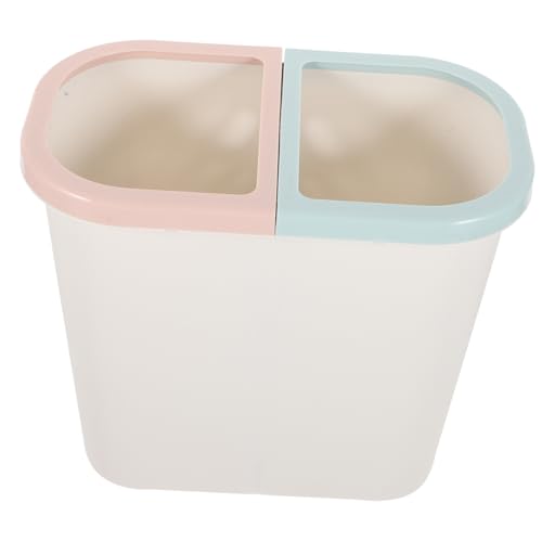 Caneca de basura doble compartimento blanca de plástico miniatura 1