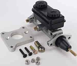 JEGS Manual Brake Conversion Kit | For 1979-1993 Ford Mustang | 1-1/8 “ Bore | Composite Dual Reservoir | 1/2 “-20 Ports | Includes Fittings, Boot, Rod, Mounting Bracket, And Hardware