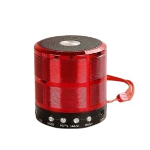 Image of Mini Bluetooth Speaker WS 887 with FM Radio, Memory Card Slot, USB Pen Drive Slot, AUX Input Mode, Compatible with All Devices-Red 5 W Bluetooth Speaker. (Red)