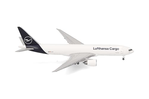 Herpa Model samolotu Lufthansa Cargo Boeing 777F, miniatura w skali 1:500, kolekcjonerski, model samolotu bez podstawki, metal