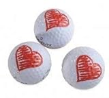 3er Set Herz Golfbälle / Motivgolfbälle / Herzgolfbälle / Geschenk / Valentinstag / Golfgeschenk