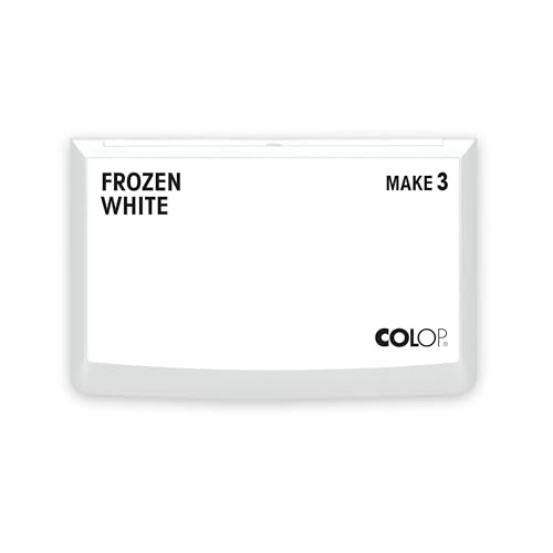 COLOP Make 3 Series Premium Ink Stamp Pad Large 3.5 x 6.25 Water-Based & Acid-Free Non-Toxic Ink for Rubber Stamps Crafting and Scrapbooking Frozen White