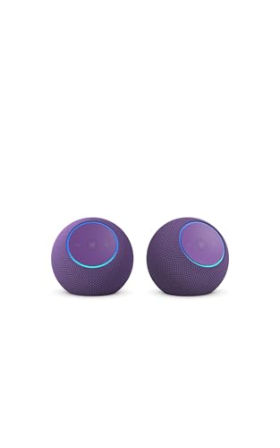 Echo Dot Max 2-Pack – Alexa Smart Speaker w/ Hub, Amethyst