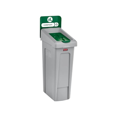 Image of Rubbermaid Commercial Products SLIM JIM Recycling Station 1-Stream Compost Bin /Can /Kit /Station, 23 GAL, for Kitchens /Classrooms /Offices /Back of House /Higher Education /Commercial Facilities