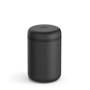 Fellow Atmos Electric Vacuum Canister & Storage Container – Airtight Coffee & Food Storage Containers – Coffee Containers – 1.2 Liter – Matte Black