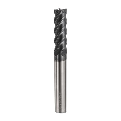 Image of HARFINGTON Carbide Square Nose End Mill Bit 5 /16 inch Cut Dia 4 Flutes TiAlN Coated Milling Cutter for Hardened Steel Metal (5 /16 inch Shank 15 /16 inch Cut Length 2-1 /2 inch Long 45 Degree Helix)