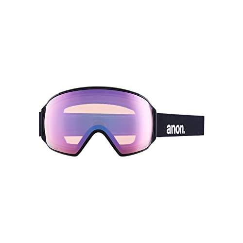 Image of Anon M4 Toric Goggles + Bonus Lens + MFI Face Mask - Low Bridge Fit, Frame: Black, Lens: Perceive Variable Blue (21% / S2), Spare Lens: Perceive Cloudy Pink (53% / S1)