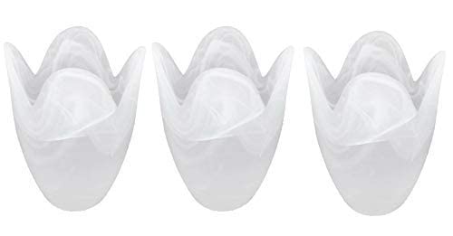 MiniSun LOT de 3 - Globes en Verre. Tulipes élégantes. Verrerie en Givré et Marbré. Abat-Jour de Remplacement Cover