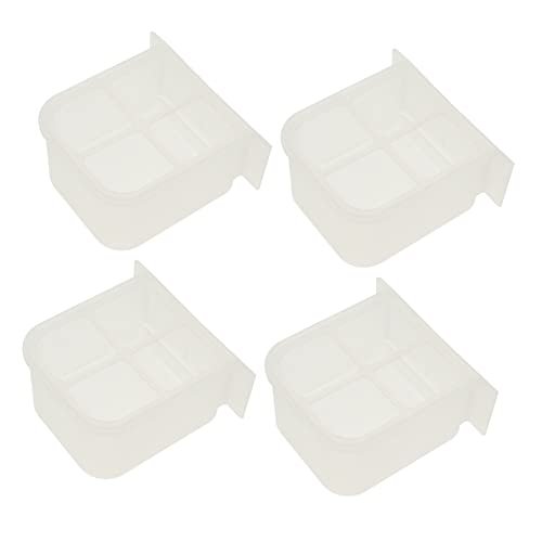 BESPORTBLE 4pcs Parrot Feeding Box Bird Cage Food Dishes for Cage Pet Feeder Plastic