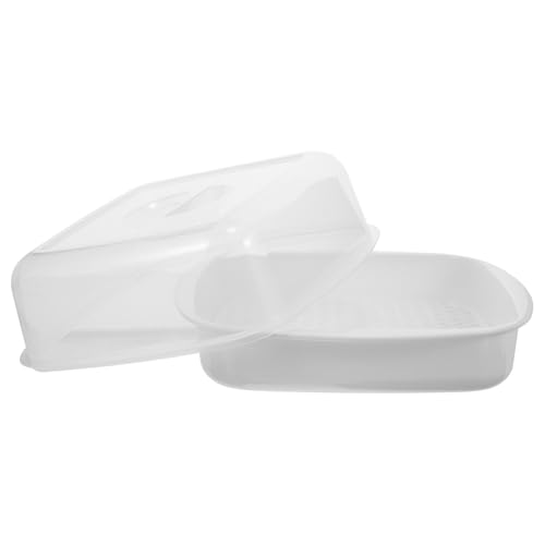 POPETPOP Vaporera Adecuado para Cocinar al Vapor en Casa Tapa Transparente y Diseño de Panal de Abeja, Material Pp Resistente sin Deformación para Horno Microondas