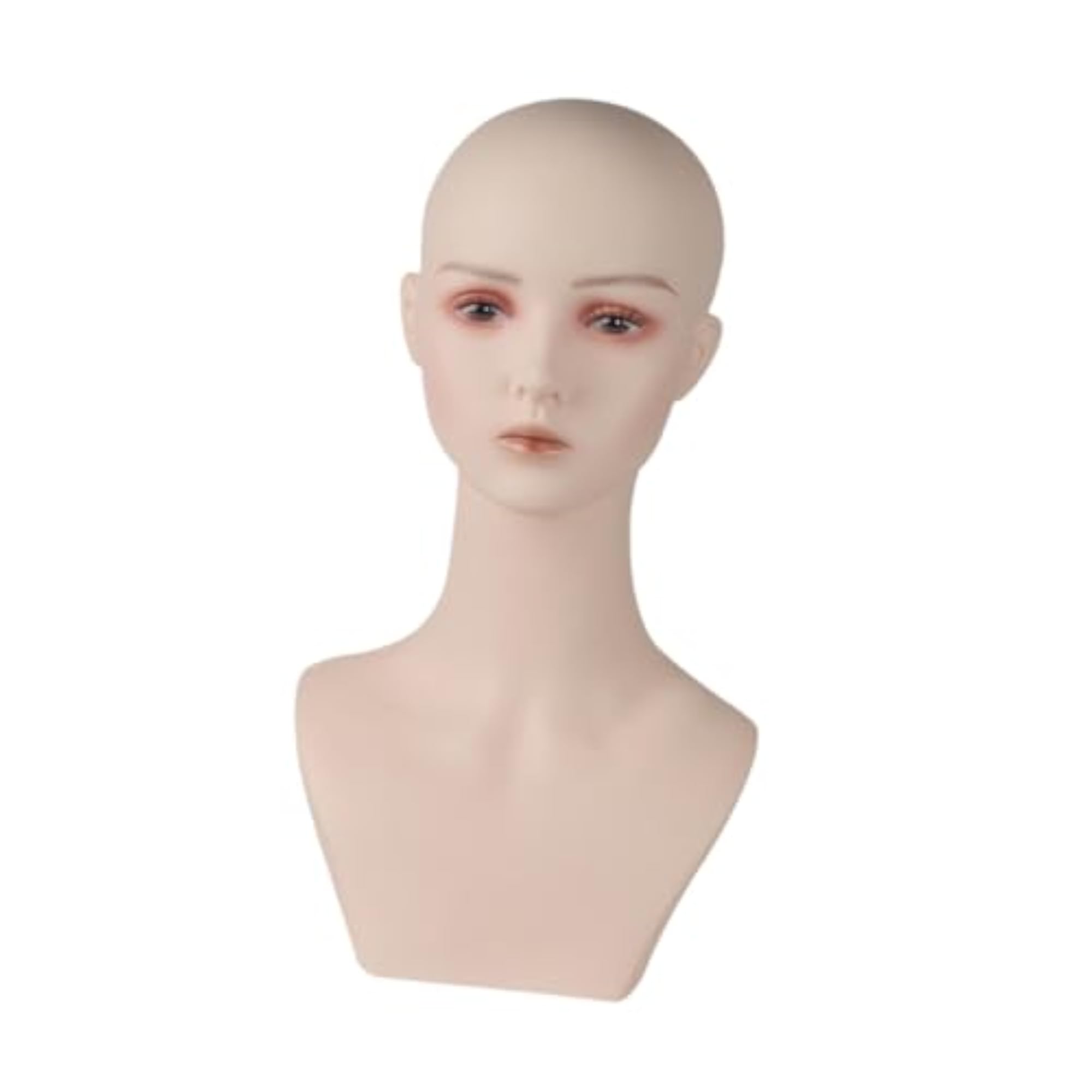 Female Mannequin Head with Shoulder for Eyeglasses Display