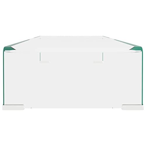 vidaXL TV-Tisch Aufsatz Monitor Erh&ouml;hung Glasb&uuml;hne Podest Transparent 80x30x13cm