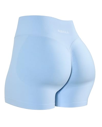 Image of AUROLA Influence Workout Shorts for Women,2.5 3.5 4.5 5.5 6.5 No Roll Up Squat Proof Scrunch Seamless Compression Gym Short