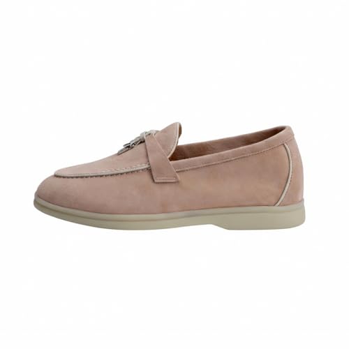 Image of XOBZJH Women's Leather Suede Loafers Flats - Slip-On Penny Loafers with Soft, Comfortable Driving & Dress Shoes for Casual Office Work All Day