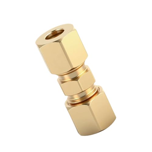 10Pcs 1/8 Inch Brass Compression Adapters with Excellent Sealing for Industrial and Home Use Brass Triple Union Fitting