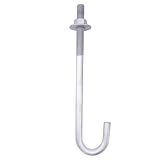 HROMIGRY 5/8” x 10” J Bolt Anchors (10 Pack) for Concrete with Nuts and Washers, Hot-Dip Galvanized
