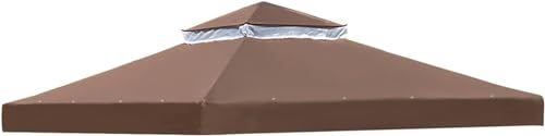 Toldo de repuesto para cenador, cubierta impermeable de doble nivel para pabellón de jardín con ventilación para refugio de parrilla al aire libre, 300 x 300 cm