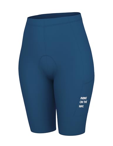 INBIKE Cuissard Velo Femme Shorts de Cycliste Cyclisme Rembourré Gel Culotte Pantalons Courte sous-vêtements Respirant Séchage Rapide Léger Bleu M