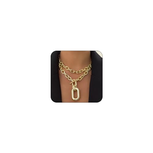 Chunky Necklace Layered Necklaces for Women Chunky Layered Necklaces Chunky Link Chain Choker Necklaces